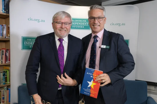 Tom Switzer and Kevin Rudd at Kevin Rudd: The Avoidable War
