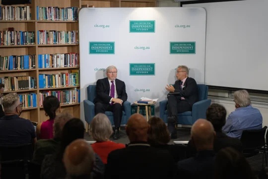 Kevin Rudd and Tom Switzer