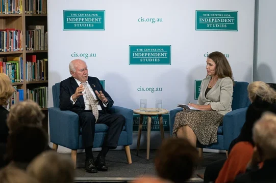 John Howard and Ticky Fullerton at the CIS event 'John Howard: A Sense of Balance'