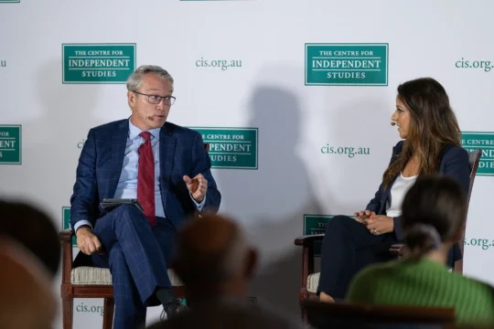 Sharri Markson and Tom Switzer at the CIS event 'What Really Happened in Wuhan'