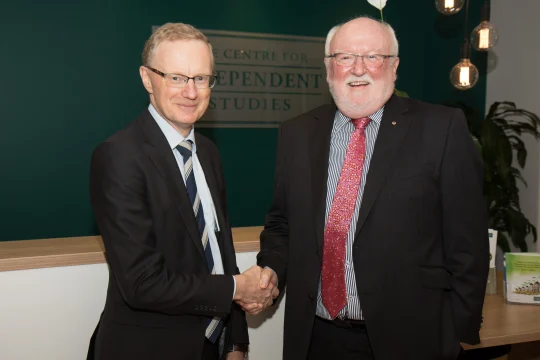 Dr Philip Lowe at CIS & Greg Lindsay AO