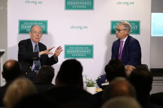 John Mearsheimer & Tom Switzer on stage at CIS event: ''Australia’s choice in a US-China conflict''