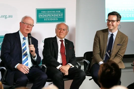 William McMahon speaking CIS event: ''Bill McMahon, an eccentric economic reformer?'' with John Howard and Patrick Mullins