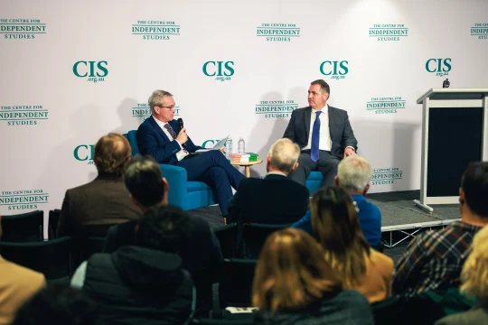 Tom Switzer &  Salvatore Babones on stage