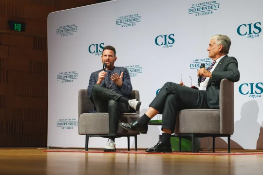 Dave Rubin & John Anderson on stage