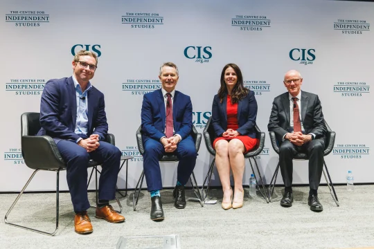 Glenn Fahey, Hon Jason Clare MP, Hon Erica Stanford M & Rt Hon Sir Nick Gibb