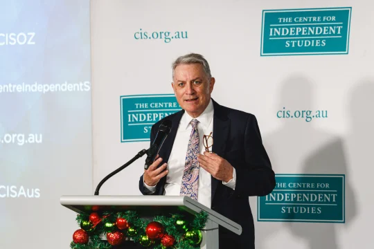 Michael Stutchbury speaking at our ''2025 CIS Members Christmas Soireé''