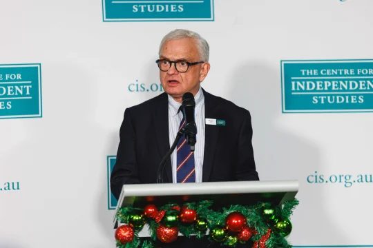 Peter Kurti speaking at our ''2025 CIS Members Christmas Soireé''