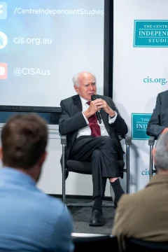 Hon John Howard AC speaking on stage