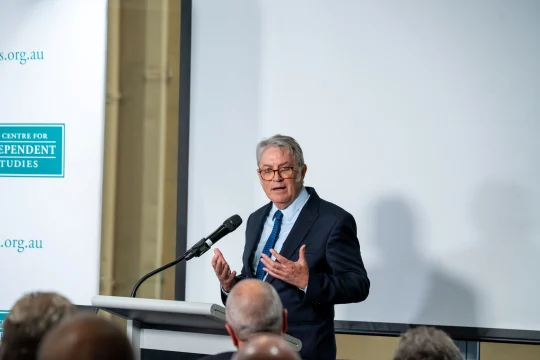 Michael Stutchbury speaking at CIS event ''Alexander Downer: Leadership Between Allies and the Region''